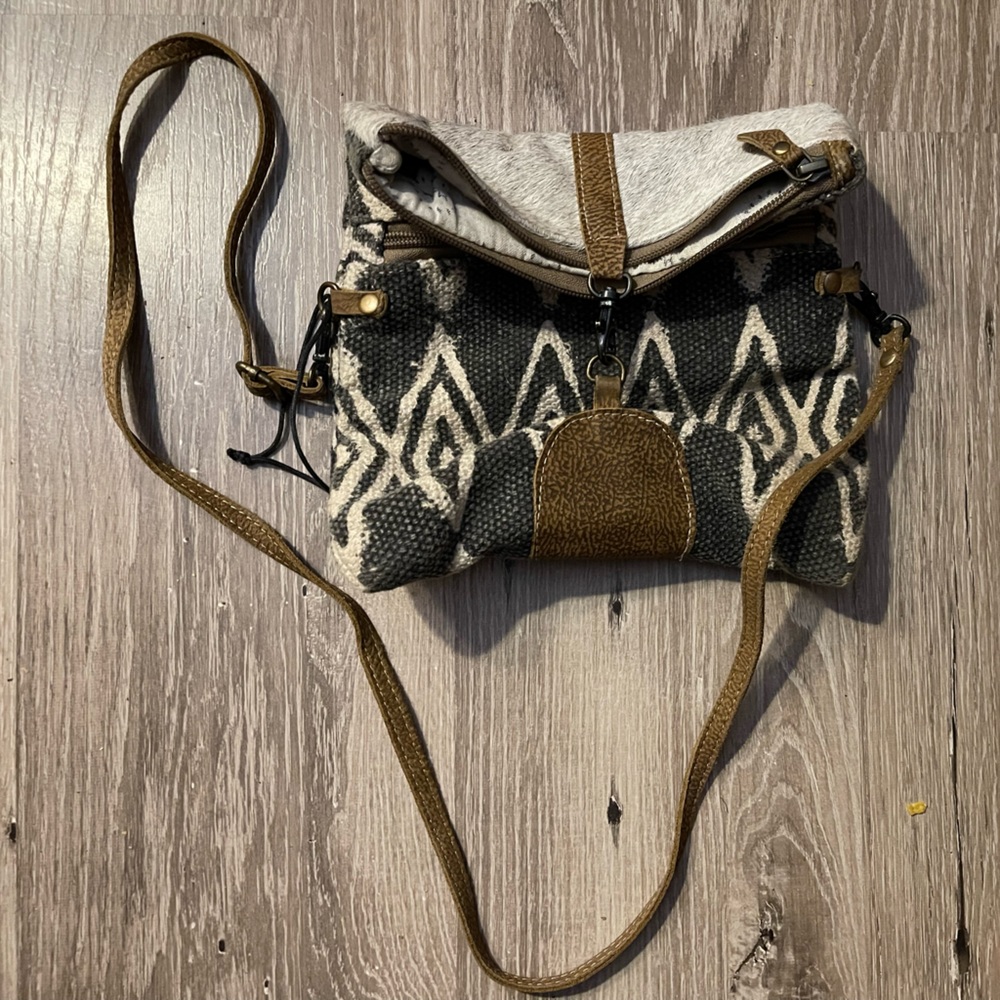 Myra Bag Canvas and Hairon Crossbody.